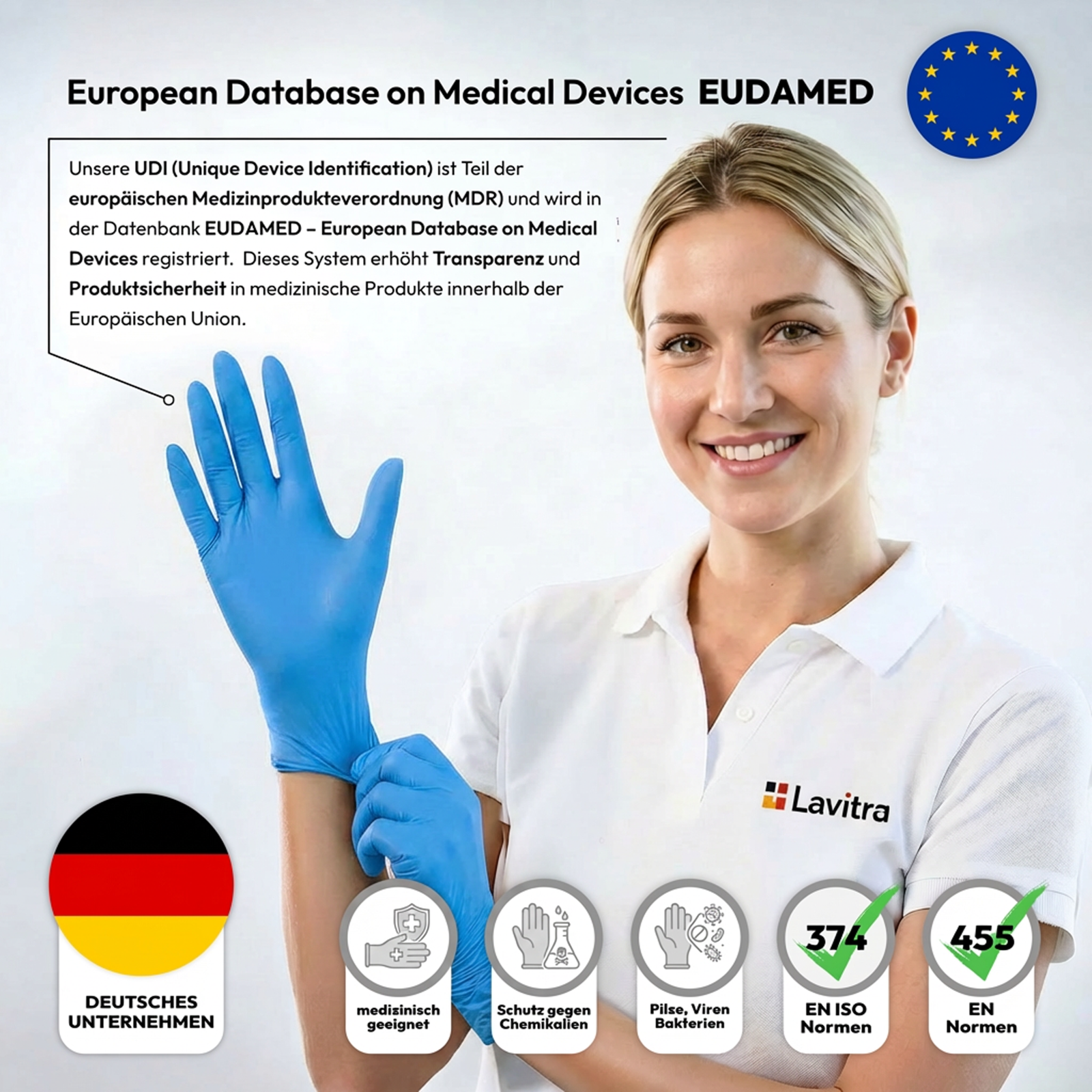 Produkteigenschaften der Lavitra Nitrilhandschuhe